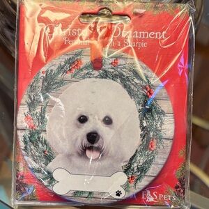 Festive Bichon Frese Dog Ornament